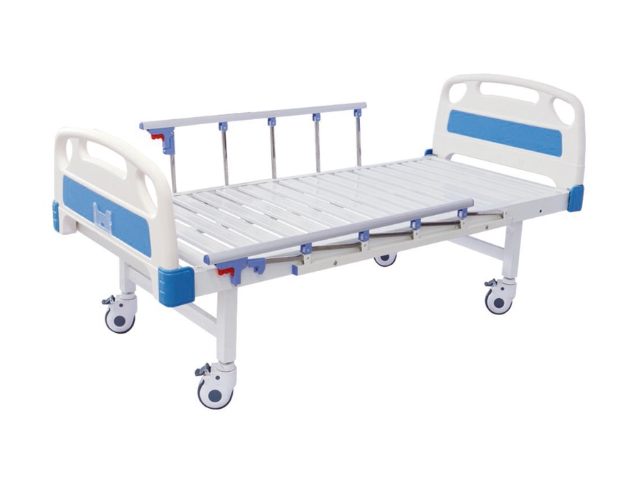 普通病床(M18) ABS床頭條式平板護(hù)理床(四角剎車、六檔護(hù)欄)